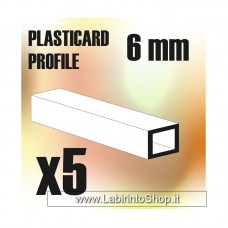 Green Stuff World ABS Plasticard - Profile SQUARED TUBE 6 mm