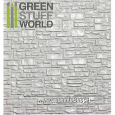 Green Stuff World ABS Plasticard - SMOOTH ROCK WALL Textured Sheet - A4