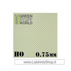 Green Stuff World ABS Plasticard - Thread DIAMOND HO 0.75mm Textured Sheet