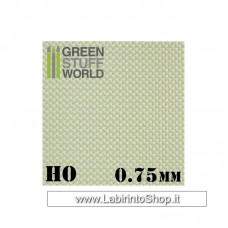 Green Stuff World ABS Plasticard - Thread DIAMOND HO 0.75mm Textured Sheet