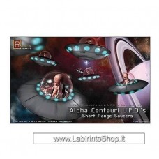 Pegasus 9102 Alpha Centauri UFO's Kit 1/32 Scale Plastic Model Kit (2 U.F.O. with Alien figure)  