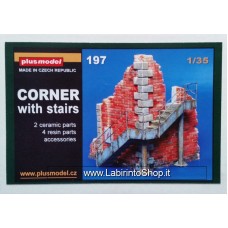PlusModel 197 - Corner with Stairs 1/35
