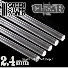 Green Stuff World Acrylic Rods - Round 2.4 mm CLEAR