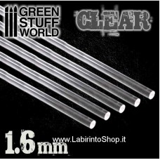 Green Stuff World Acrylic Rods - Round 1.6 mm CLEAR