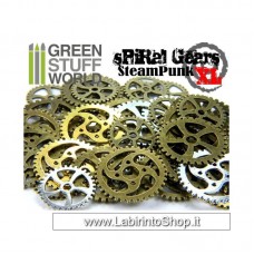 Green Stuff World SteamPunk SPIRAL GEARS & COGS Beads 85gr XL size