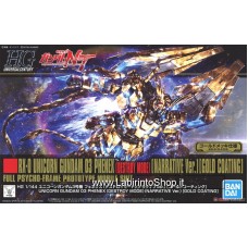 Bandai High Grade HG 1/144 Unicorn Gundam 03 Phenex Destroy Mode Narrative Ver. Gold Coating HGUC Gundam Model Kits