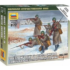 Zvezda Soviet Infantry in Winter Uniform 1941-1942 - 1/72 Nap Fit