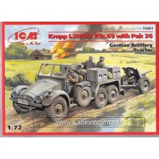 ICM Krupp L2H143 Kfz. 69 with Pak 36 German Artillery Tractor 1/72