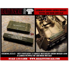 Reality In Scale - 35243 - 1/35 - 54mm - German 88mm Ammo Boxes with Archer Decals