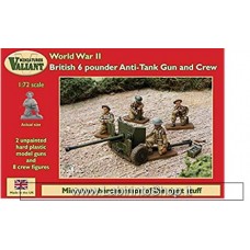 Valiant Minifigures - WWII - 1/72 - British 6 Pounder Anti-tank Gun And Crew