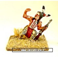 Dixon Minitures - Plains Wars - Indians - Half naked - crouching waving/carbine