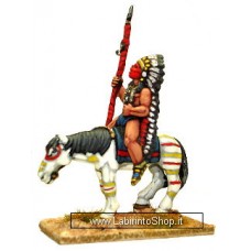 Dixon Minitures - Plains Wars - Indians - AP16 - Chief -long tailed war bonnet & spear on H40 included