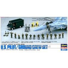 Hasegawa U.S.Pilot / Ground Crew Set (Plastic model) 1/72