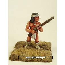 Dixon Minitures - Plains Wars - Apache - half naked - standing at ready - Springfield rifle 