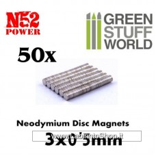 Green Stuff World Neodymium Magnets 3x0'5mm - 50 units (N52)