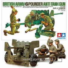 Tamiya Model British Army 6 Pounder Anti-tank Gun 1/35 Scale Kit