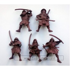 Samurai 54 mm 1/32 - 5 Figures Battles Russian Toy Soldiers 