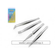 Model Craft Collection Set of 4 Stainless Steel Tweezers PTW5000