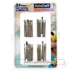 Model Craft Collection RotaCraft 24 Piece HSS Carving and Miling Set RC9004