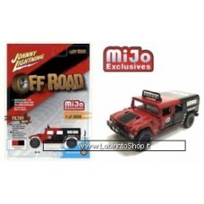 Johnny Lightning - Off Road - Mijo Exclusive - Hummer H1 Wagon Black-Red (Diecast Car)
