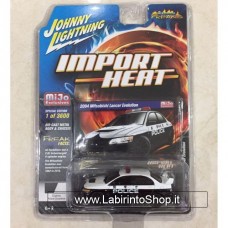 Johnny Lightning - Import Heat - Mijo Exclusive - 2004 Misubishi Lancer Evolution Police (Diecast Car)