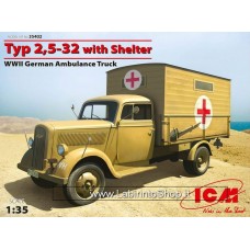 ICM Models 1/35 WWII Typ 2.5-32 With Shelter WWII German Ambulance Truck 35402