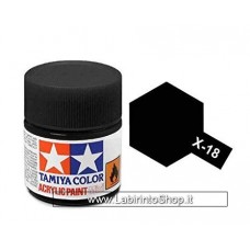 Tamiya Color Semi Gloss Black X-18 10ml Bottle