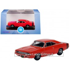 Oxford Dodge Charger 1968 Bright Red 1/87 Diecast Model
