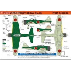 Sweet - Decal No.36 Zero Fighter A6M2b Model 21 381 Flying Group (81-1146 Squadron Leader) (Plastic model)