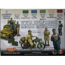 Lifecolor Acrylics LC-CS14 World War 2 Italian Army Uniform paint set