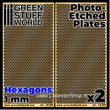 Green Stuff World Photo-etched Plates - Large Hexagons