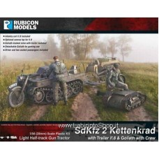 Rubicon 280071 SdKfz 2 Kettenkrad with Trailer if.8 and Goliath with Crew WWII 1/56