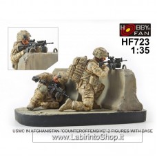 Hobby Fun USMC in Afghanistan Counteroffensive 2 Figures with Base 1/35
