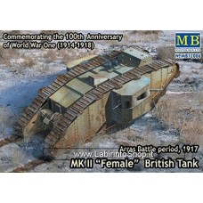 MasterBox 72006 1/72 Commemorating the 100th anniversary of World War One (1914-1918) Arras battle period 1917 MKII Female British Tank