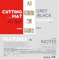Meng Cutting Mat 30x45 cm A3 Reversible Grey Black