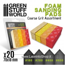 Green Stuff World Foam Sanding Pads - COARSE GRIT ASSORTMENT x20