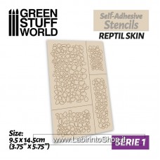 Green Stuff World Self-adhesive stencils - Reptil skin