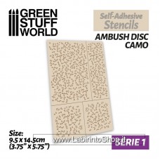 Green Stuff World Self-adhesive stencils - Ambush Disc Camo