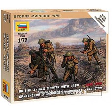 ZVEZDA British 3 Inch Mortar With Crew 1939-1945 1/72