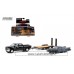 Greenlight - 1/64 - Hollywood Hitch and Tow  - Christine 1958 Plymouth Fury 2018 Dodge Ram 2500 and Flatbed Trailer
