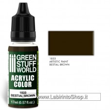 Green Stuff World 17ml Acrylic Color 1833 Bestial Brown