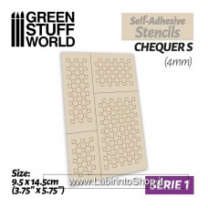 Green Stuff World Self-adhesive stencils - Chequer S - 4mm