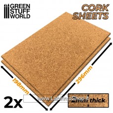 Green Stuff World Cork Sheet 2mm - A4 Size