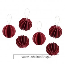 The Original Lovi Baubles 6cm, 4pezzi Rosse