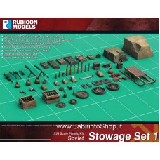 Rubicon Models 1/56 - 28mm Plastic Model Kit Soviet Stowage Set 1