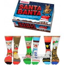 United Odd Socks Santa Banta 6 Shamelessly Seasonal Oddsocks Size 39-46