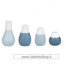 Rader Vasetti Shade of Blue Set di 4 Porcellana