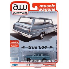 Auto World - Muscle Wagon - 1/64 - 1963 Chevy II Nova 400 Wagon