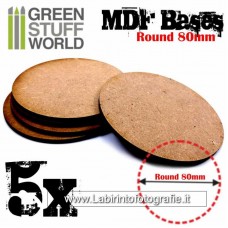 Green Stuff World MDF Bases - Round 80mm