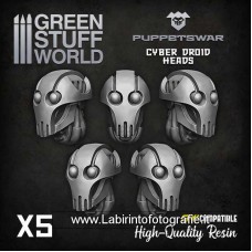Green Stuff World PuppetsWar Cyber Droid Heads S351